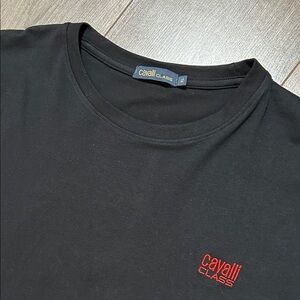 Cavalli Class Men's Black Tee with Red Logo